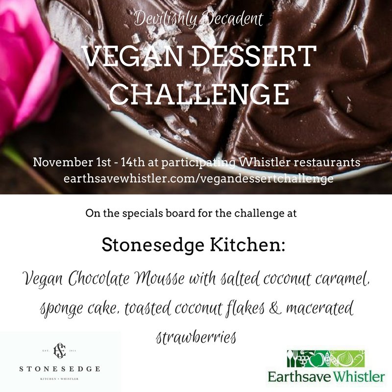 Stonesedge Kitchen (@stonesedgewhis) on Twitter photo Come by and satisfy your sweet tooth with our entry for <a href="/EarthsaveWhstlr/">Earthsave Whistler</a> 's Devilishly Decadent #Vegan Dessert Challenge! Come by and satisfy your sweet tooth with our entry for <a href="/EarthsaveWhstlr/">Earthsave Whistler</a> 's Devilishly Decadent #Vegan Dessert Challenge!