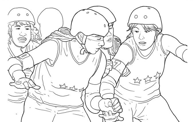 Kickstarter's tweet photo. This coloring book celebrates the thrill of roller derby and the women who play it: https://t.co/nzsvTgx1oj https://t.co/j7xrUlHcqA