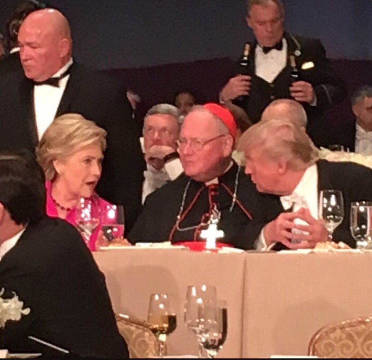 charliepick's tweet image. "So, Cardinal, when did you first start to question your faith in God?"
"Al Smith dinner."
