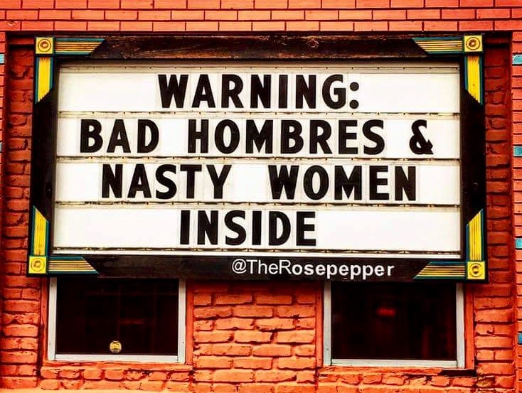 FSUKXAZ's tweet photo. I like bad hombres and nasty women! ๐ ๐๐ #BadHombres #NastyWomen #NeverTrump #DumpTrump #TrumpTears #DonaldDrumph #Election2016 #Debate https://t.co/wLlDm7acHa