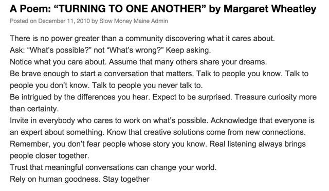 MaryHealthMBA's tweet photo. @jensplan closes #C4C2016 #CollectiveImpact w/#MargaretWheatley #poem: Turning To One Another https://t.co/B26JOLlKgd