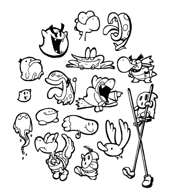 #inktober #inktober2016 Day 20
Yoshi's Island Baddies 