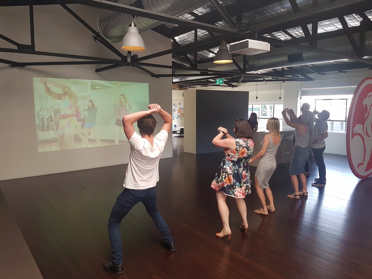 GJsAgency's tweet image. Getting groovy in the GJ's office this morning with a bit of aerobics - courtesy of Alexis and Mr Motivator. What a way to start a Friday!