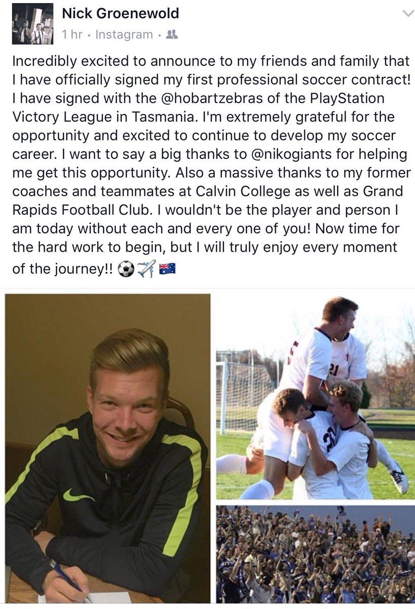 Big Congrats to program alum <a href="/ngroenewold05/">Nick Groenewold</a> on signing a professional contract with <a href="/HobartZebrasFC/">Hobart Zebras FC</a>! Proud of you! #WeAreTC
