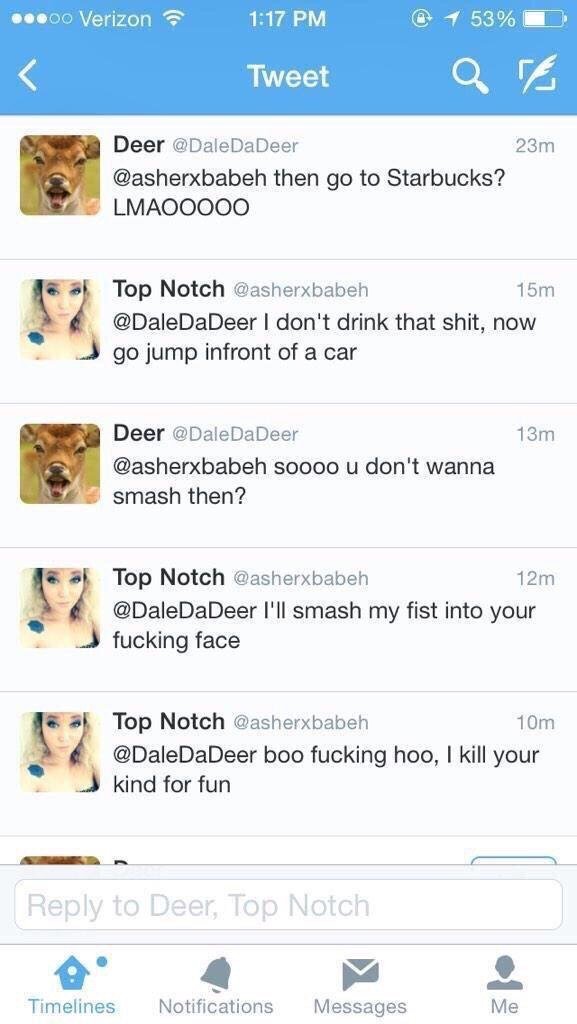 CauseWereGuys's tweet photo. This girl was really in a Twitter fight with a deer 😔 https://t.co/u0XqoLqGV2