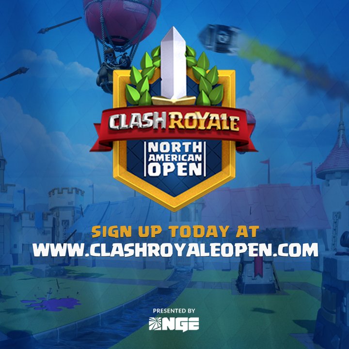 ClashRoyale's tweet photo. Ready to duel, North America? Find out about the biggest, most official Clash Royale tournament ever https://t.co/1fAQwiKJX7 #ClashNAOpen https://t.co/3XcEyLPVnS