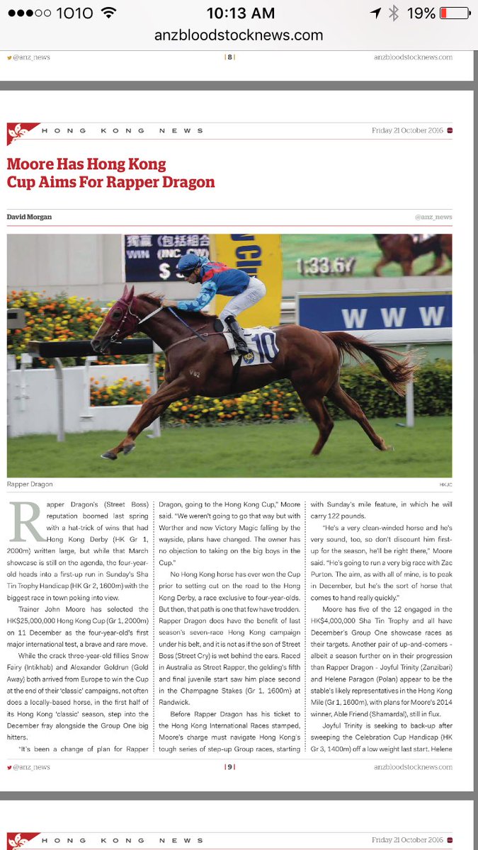 Georgejmoore8's tweet photo. Great article @anz_news #lotonhisplate he is some horse in the making #ppfromaus @GaiWaterhouse1 #derbyhorse #intercup #group2sunday https://t.co/rDR67pUSGo