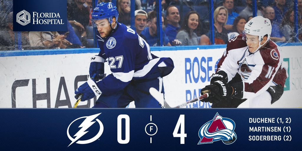 #Bolts drop a tough one at home to close out the homestand. #COLvsTBL   📝: tbl.co/recap10-20 https://t.co/iZrNtskHpU