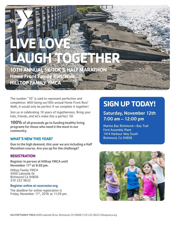 RDFunRunnersSF's tweet photo. 10th ANNUAL HOME FRONT FAMILY November 12
Half Marathon/10k/5k @YMCAEastBay Hilltop Family YMCA
https://t.co/Vrnrl7WrJe https://t.co/7MZKVLO9Xm