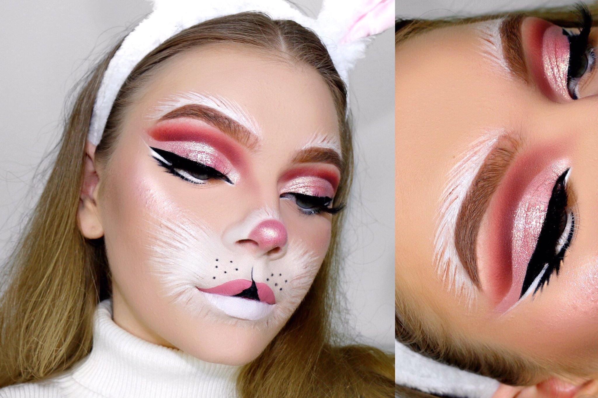 “NEW VIDEO IS LIVE💕🐰 It's a tutorial on this Bunny Halloween Make...