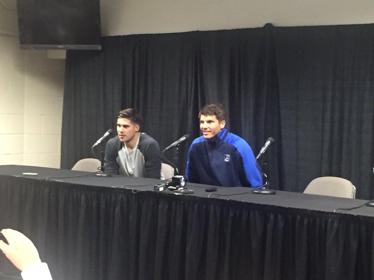.@BluejayMBB alums @KyleKorver and @dougmcdermott together at the podium: https://t.co/at2HWkR3XX
