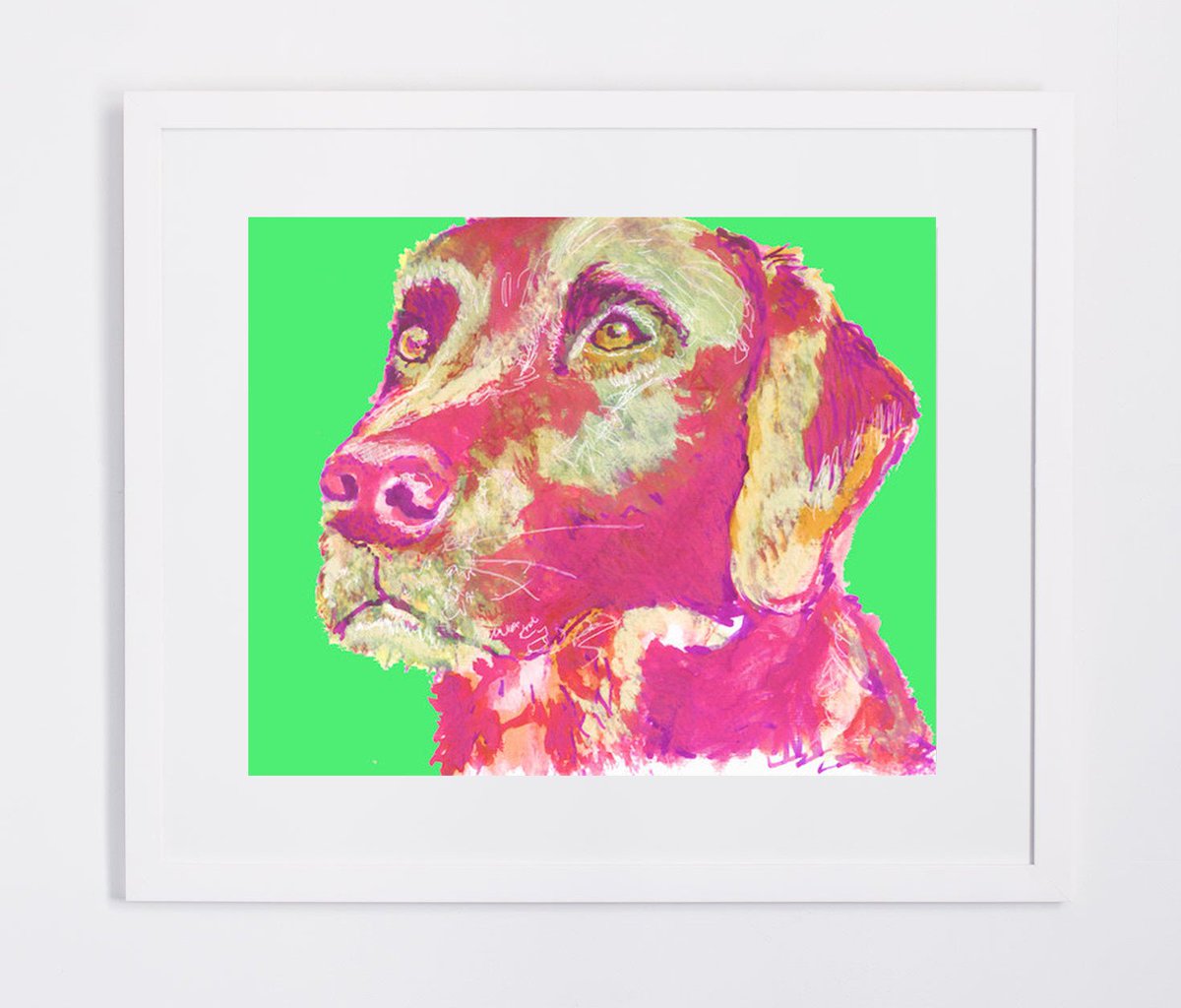 OscarJetson's tweet photo. Labrador painting print Vivid Pink and bright Green lab dog g… https://t.co/9OJh3pUJP2 #dogoftheday #LabradorArtwork https://t.co/EUT1Ufz0kz