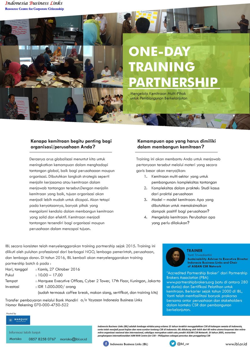 ibl_id's tweet image. So what are you waiting for?Come join us and register yourself to participate in this training!#partnershiptraining #Ibl