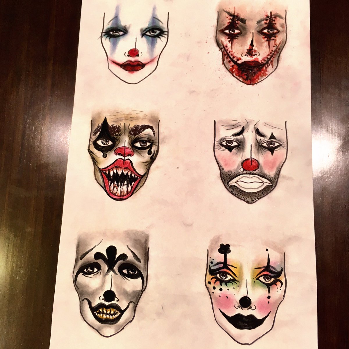 Halloween Makeup Face Charts