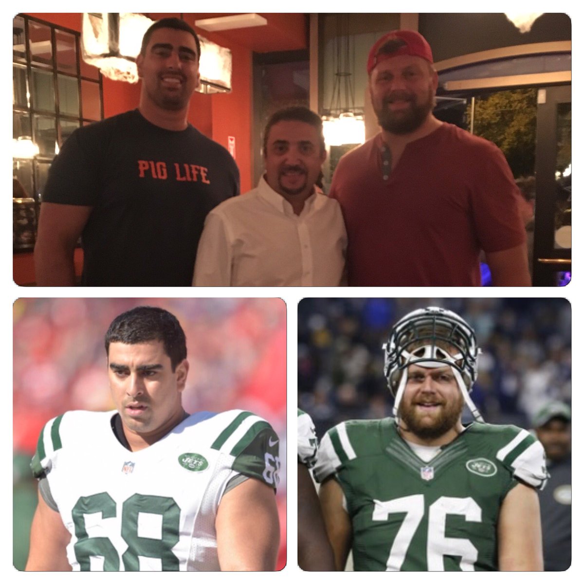 Want to thank the NY JETS offensive line for stopping by the Committed Pig 😃Awesome young men with big really big hearts and appetites.