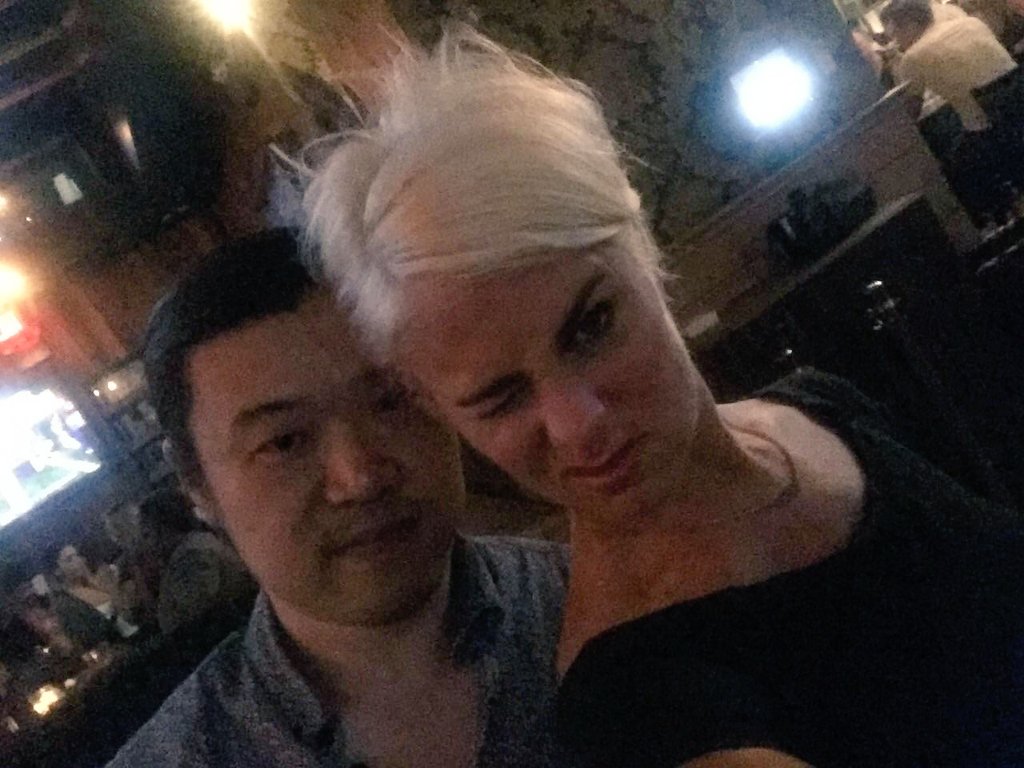 DiapentePlayer's tweet photo. With Lori Cheek @loricheeknyc @Cheekd Fall Harvest party. Lori and friends were super cool. Oh and there was a belly dancer, Valerie. https://t.co/8FfZDMxiR9