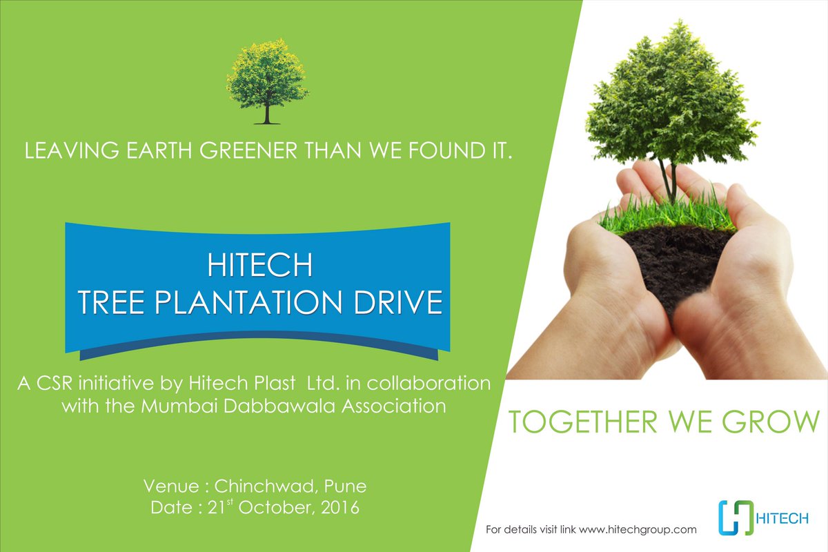 HitechGrp's tweet photo. @HitechGrp colllaborates with #MumbaiDabawalla #treeplantation drive in #Pune schools
#CSR #socialresponsibility - https://t.co/JcnFuGGohW https://t.co/CnDJH5sMI6