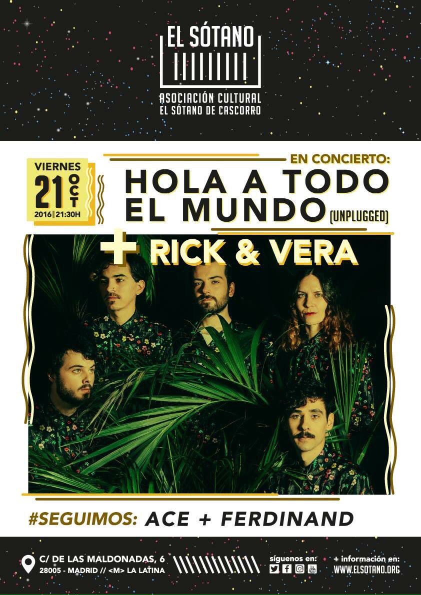 Esta noche es la noche. Estaremos en @Asoc_C_ElSotano junto a <a href="/HATEM_band/">HOLA A TODO EL MUNDO</a> ¡Os vemos allí!