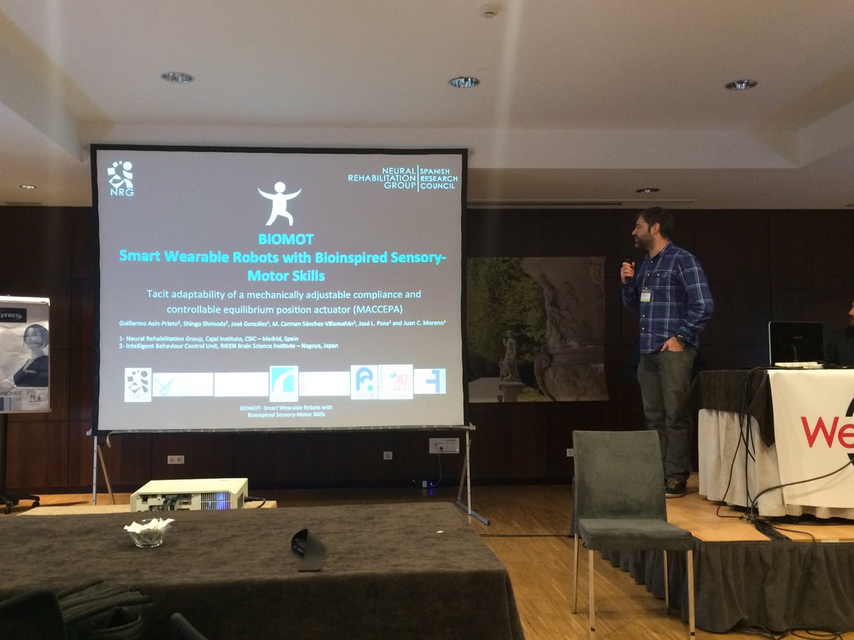 ICNR2016's tweet photo. Tacit adaptability in Biomot project presentation by Guillermo Asín #WeRob2016 https://t.co/lMDXa6KrbY