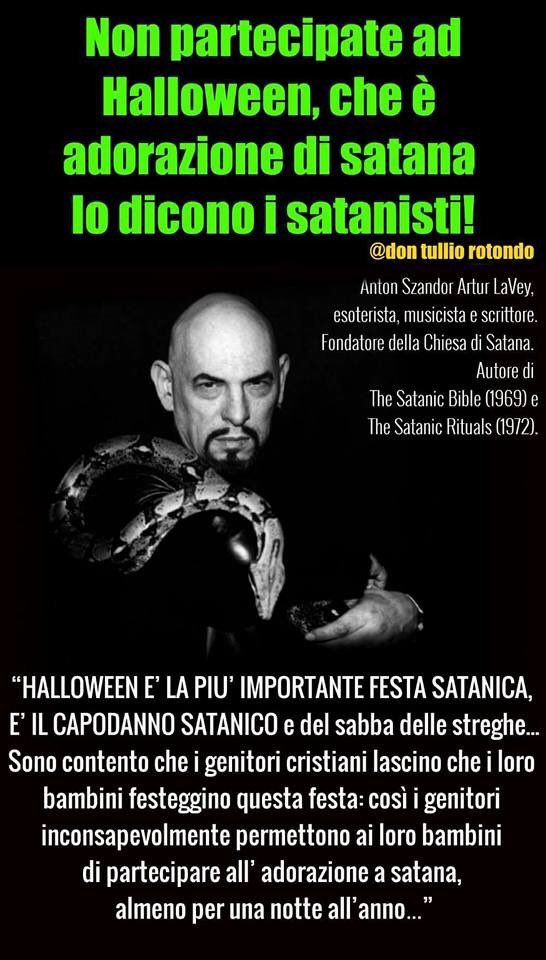 Jhs On Twitter Halloween E La Piu Importante Festa Satanica E Il Capodanno Satanico Parole Di Anton Lavey Fondatore Della Chiesa Di Satana Https T Co Znierwhzdh
