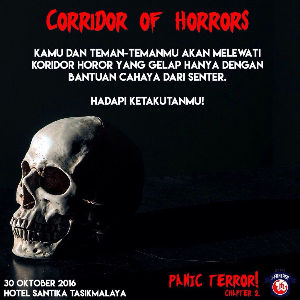 KoMa21TSM's tweet photo. Salah satu event di #PANICTERROR Chapter 2 yang akan berlangsung BESOK di Hotel Santika Tasikmalaya! https://t.co/6PxSbWzU0c