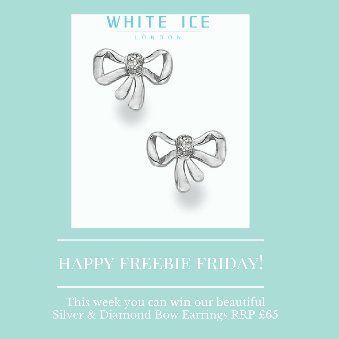 WhiteIceLondon's tweet photo. Like diamonds?! FLW&amp;RT to #win our delectable silver and diamond bow earrings- 5pm draw! #FreebieFriday #competition https://t.co/KyPlc5zdtD https://t.co/Bu7H7AvxQf