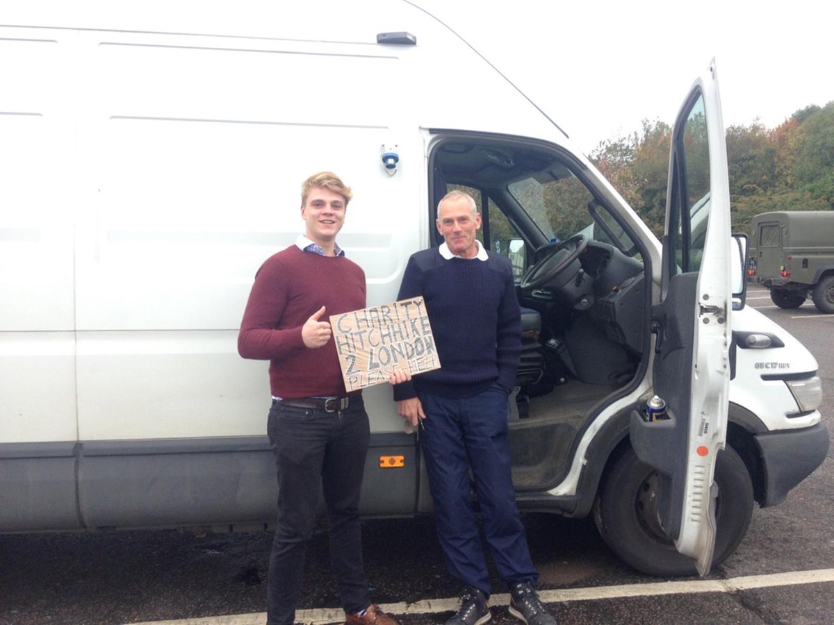 CarterJonas's tweet photo. Our Grad Oliver Newby gets a lift at #ScotchCorner on the #TimesGraduateChallenge hitchhike today, raising funds for Accounting for Africa https://t.co/qkCvz7pwB0