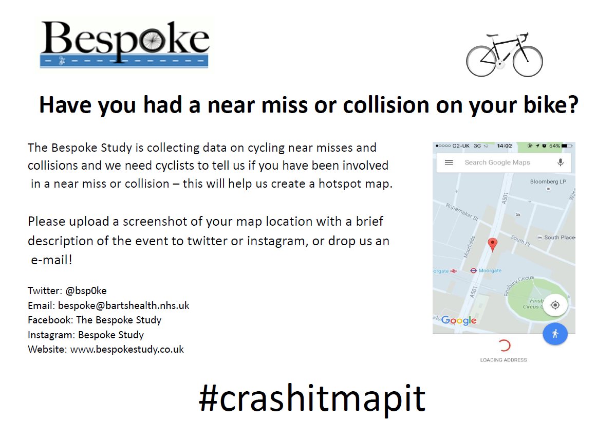 bsp0ke's tweet photo. Please report your #cycling #nearmiss or #collision to help us see what's happening on #London roads! #crashitmapit https://t.co/KOKCqez7LW