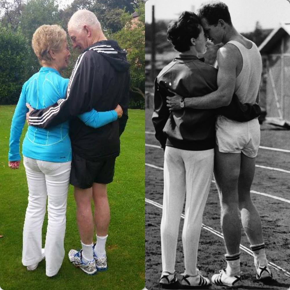 Olympics's tweet photo. 52 years ago today, Ann Packer won gold in Tokyo1964. What a great photo of her and Olympian husband Robbie Brightwell. ❤ @teamgb @iaaforg https://t.co/Gua5mYoNFk