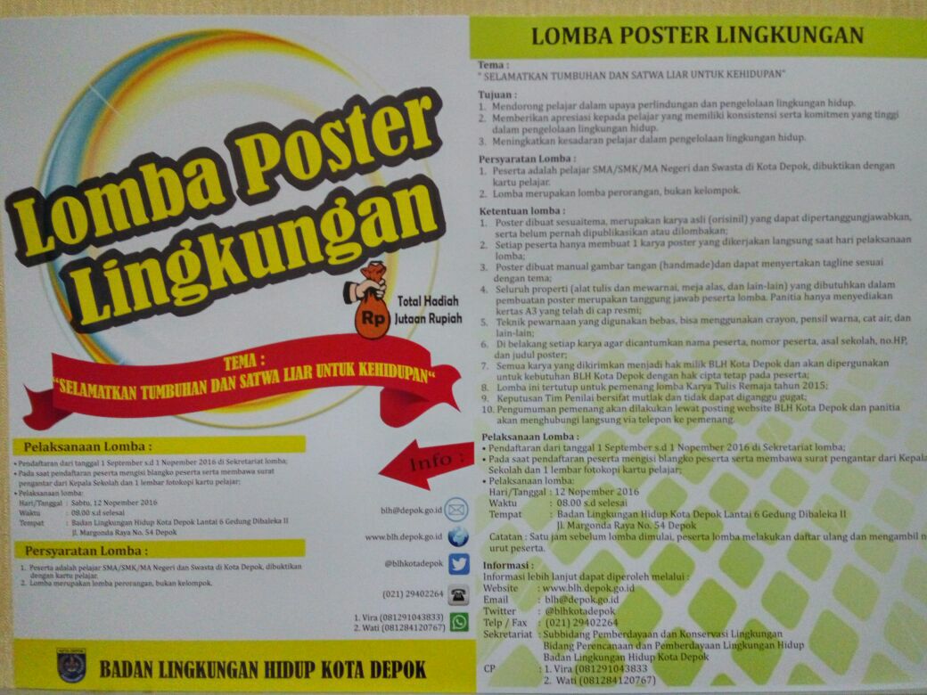 Lomba Poster Lingkungan 2016 <a href="/blhkotadepok/">BLH Kota Depok</a>