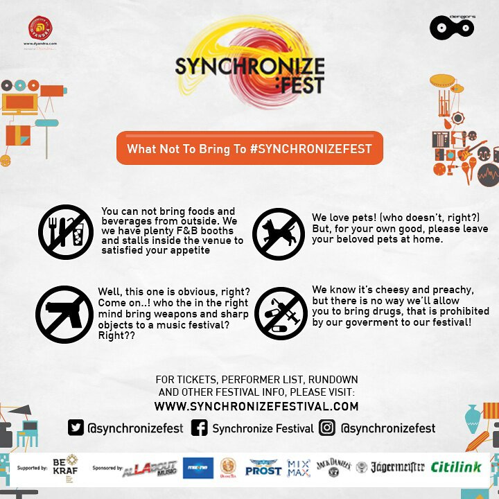 This are things that you can’t bring along with you if you are planning to go to #SynchronizeFest