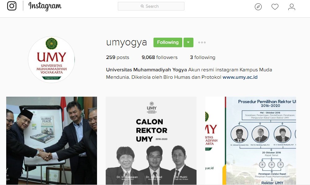 Yuk follow akun instagram <a href="/UMYogya/">UMY</a>.