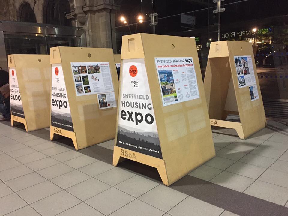 Our Sheffield Housing Expo is now up in the train station for <a href="/SheffDesignWeek/">SheffieldDesignWeek</a>:10 examples of great urban housing