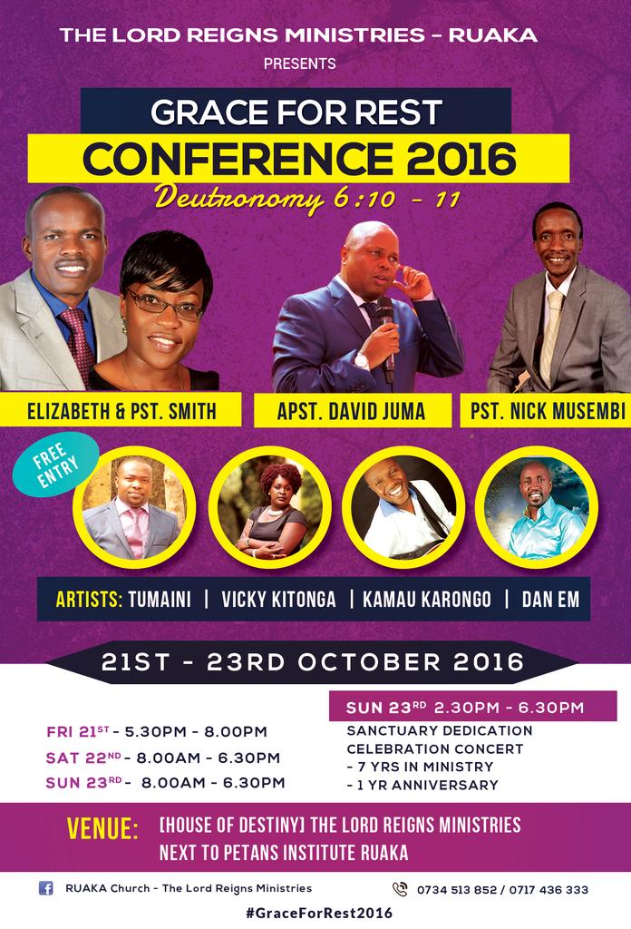 smithkuhani's tweet photo. #GraceForRest2016 Conference begins today 5.30pm. You don't want to miss. @emmahwookie @JuneWaithera @freddy_mckers https://t.co/DBt0EiqSnT