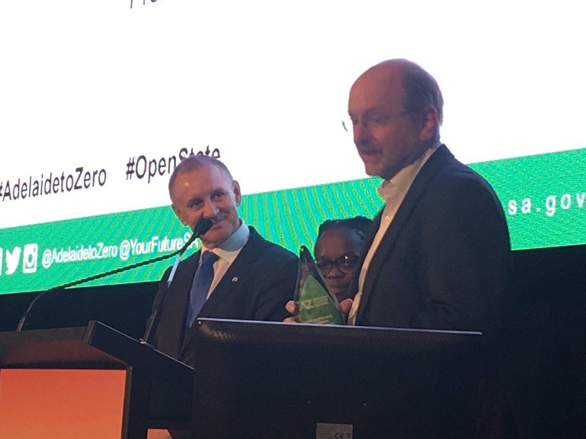 Sandy_Pitcher's tweet photo. And the overall winner of Carbon Neutral Challenge is Enecon for their flexible electricity generation. Congratulations! #AdelaidetoZero https://t.co/gem6RFmbYc
