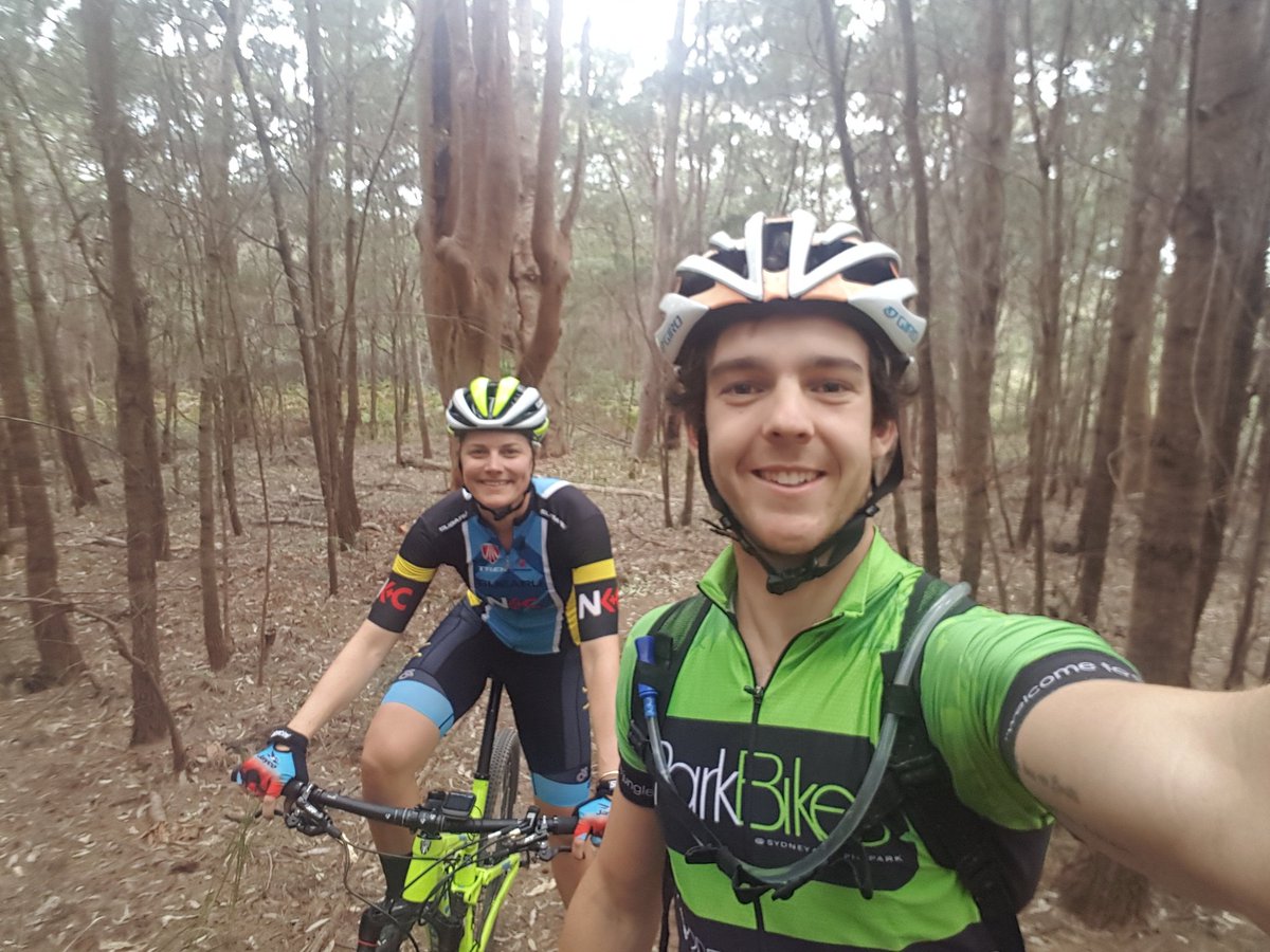 First day out on the trails on my new #trek mountain bike with <a href="/jackbeckinsale/">jack beckinsale</a>