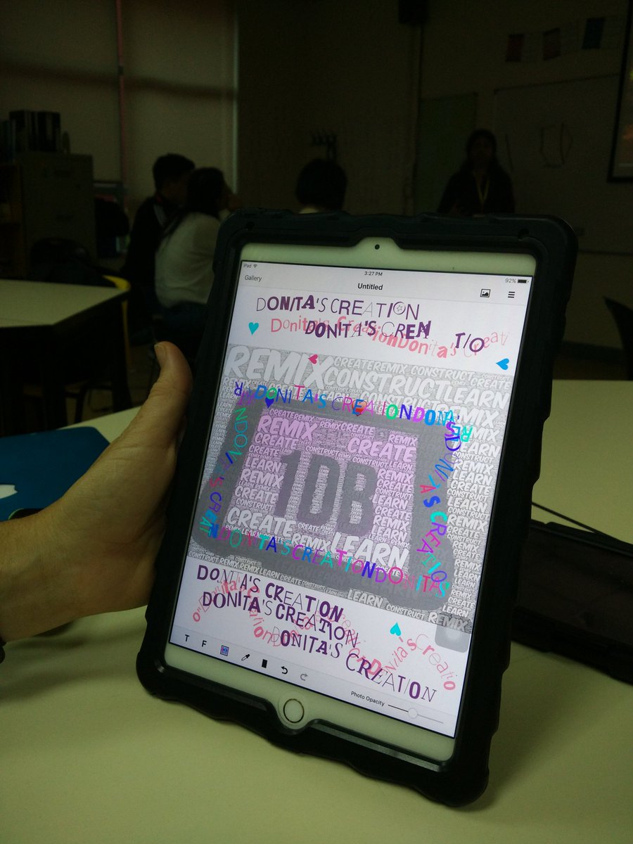 juouelle's tweet photo. @BellDonita #appsmashing using #typedrawing and #wordfoto at #atc2016 #ssislearns https://t.co/caKOhfQTig