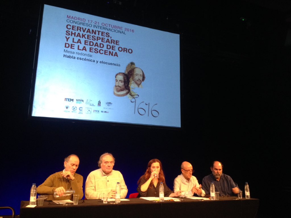 Comienza la #MesaRedonda de «Habla escénica y elocuencia» con Jesús Aladrén, Vicente Fuentes, Vicente León y Joaquín Notario.