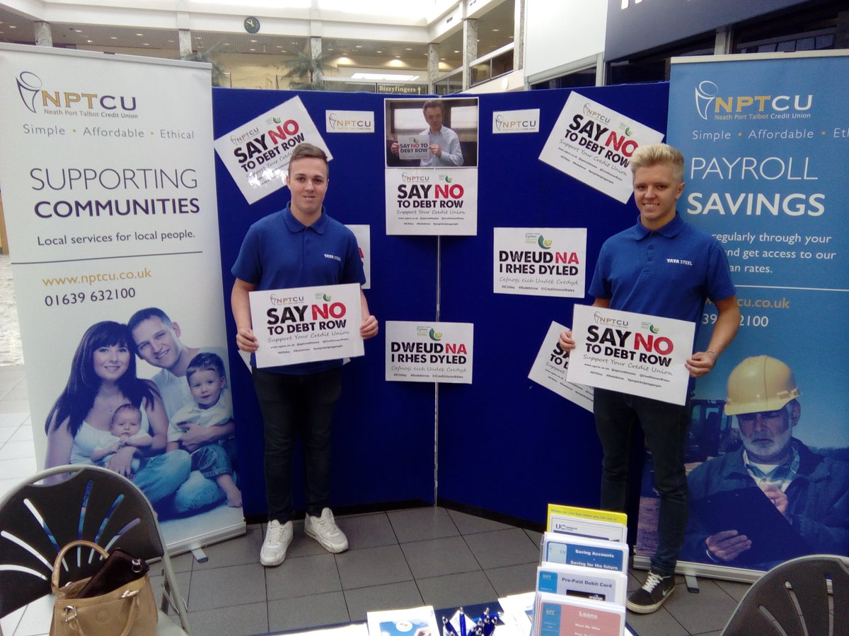CelticCreditUn's tweet photo. Great to see @tatasteelwales employees supporting @nptcreditunion #Nodebtrow at Aberafan Shopping Centre yesterday #ICUDay2016 :) https://t.co/4IkL7bPOlA