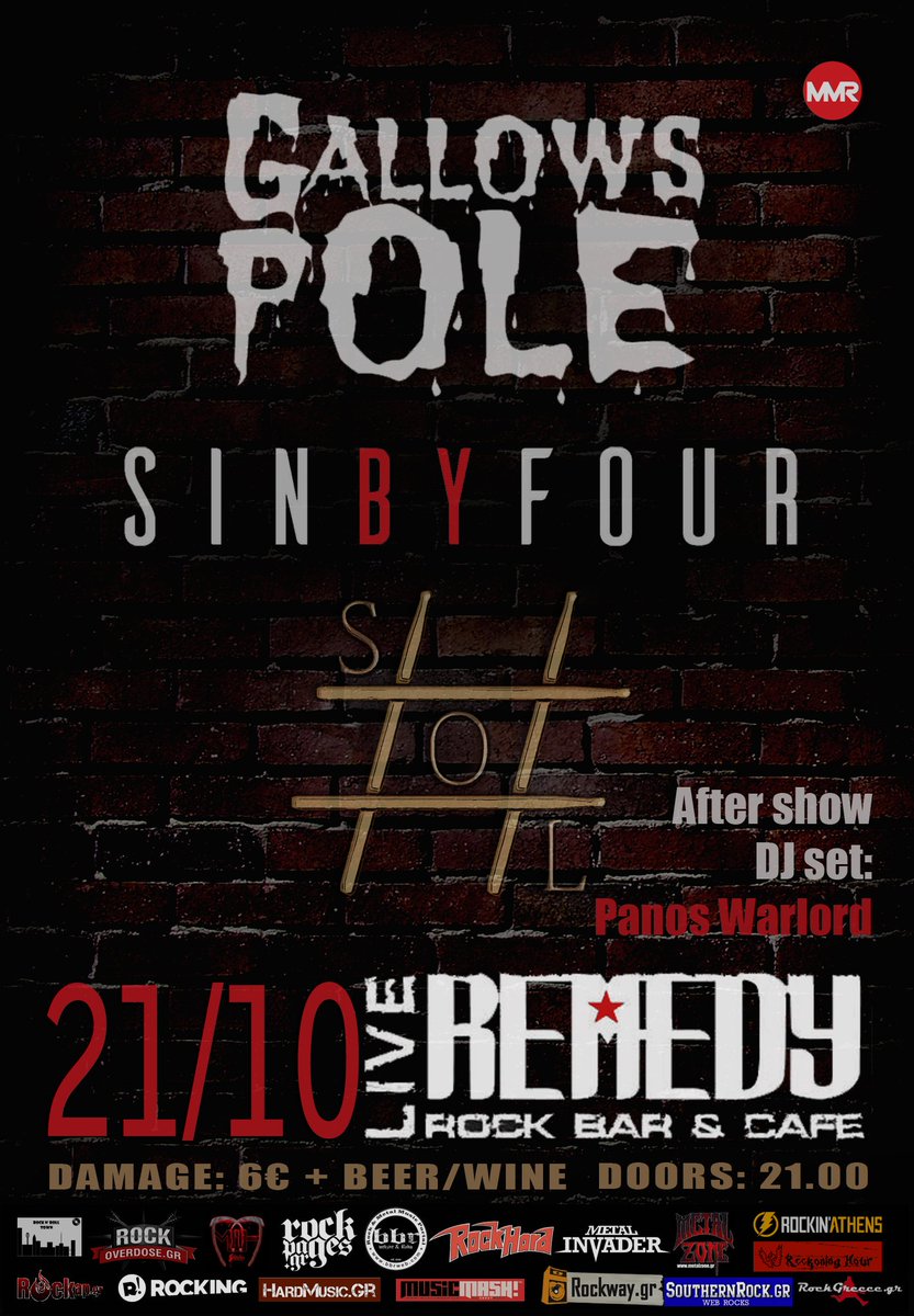 rockattitudegr's tweet image. Σήμερα, Gallows Pole , Sin By Four και SOL# The Band @ Remedy Live Club! bbrweb.com/2016/10/gallow… #bbr #bbrweb
