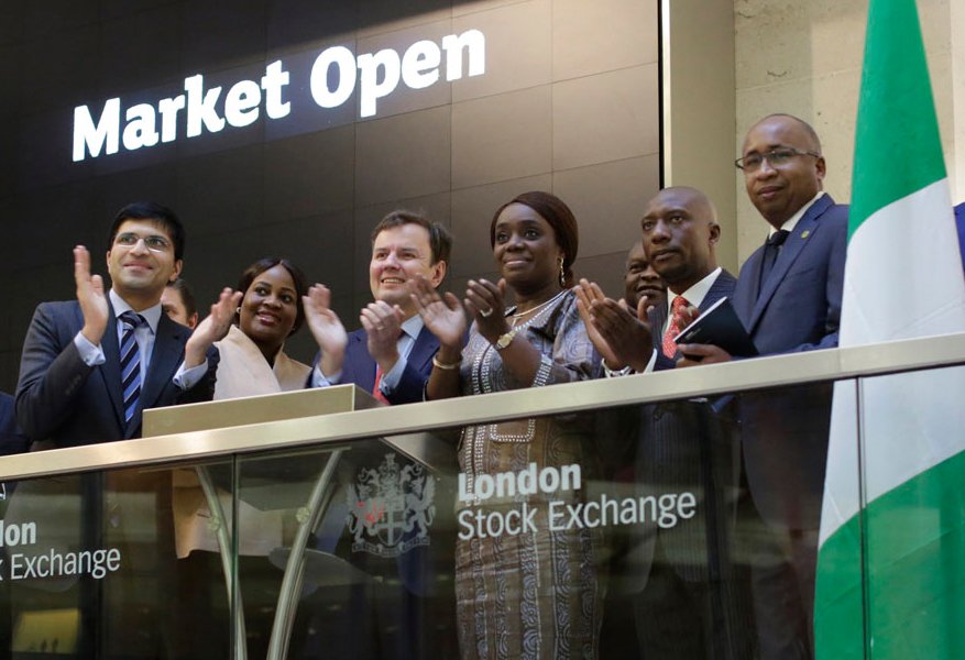 ngxregco's tweet photo. Our CEO, @OscarNOnyema, ED, Capital Markets, @Jalowaziri, Minister of Finance, @Mrskemiadeosun &amp; DG @PenComNig at @LSEplc Market Open https://t.co/zdexHDATlJ