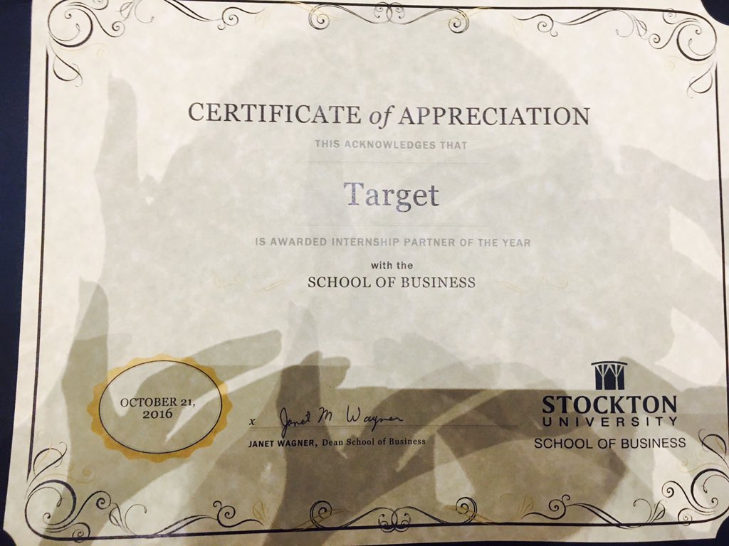 #EmployerOfTheYear #Stockton #alumni So proud to accept this award on behalf of Target! @hangat2124 @neilstrongTGT @JennaWalker422 <a href="/S2Roche/">Stefanie Roche</a>