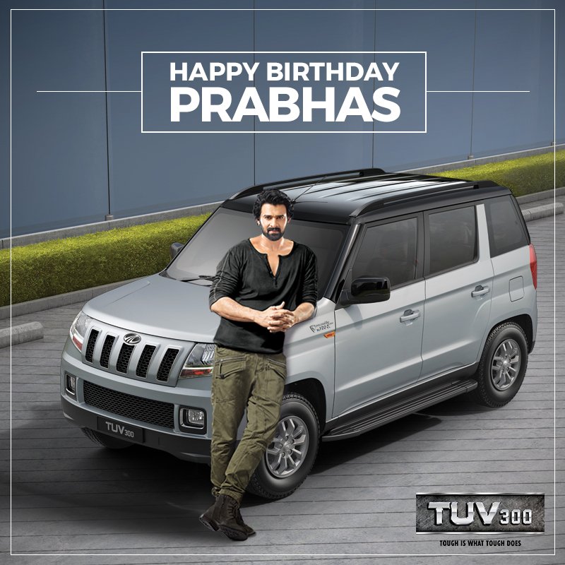 MahindraTUV300's tweet image. Tough on screen and inspiring in real life – TUV300 wishes Prabhas a splendid Birthday!