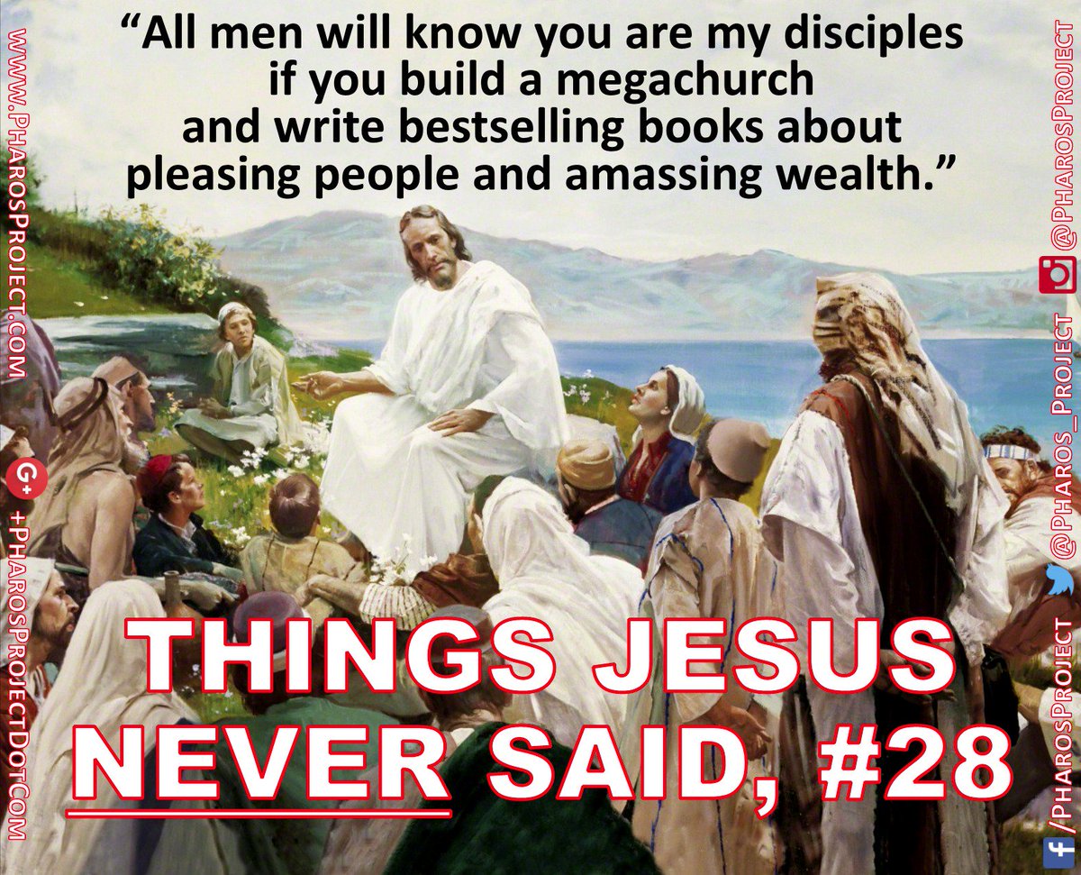 Pharos_Project's tweet image. #Megachurch #SeekerSensitive #Bestseller #ProsperityGospel #ProsperityTheology #HealthAndWealth #ThingsJesusNeverSaid #TCOT #CCOT #PJNet