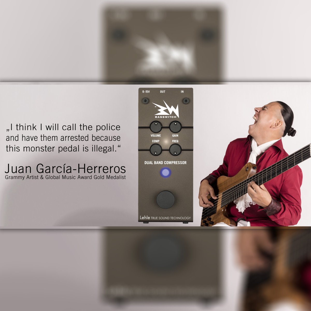 Basswitch's tweet photo. Grammy Artist @Bassnowowl has clear words about the DUAL BAND COMPRESSOR. Whoop Whoop that's the sound of da police. https://t.co/ql74g8al0T https://t.co/WPnCmpSv5e