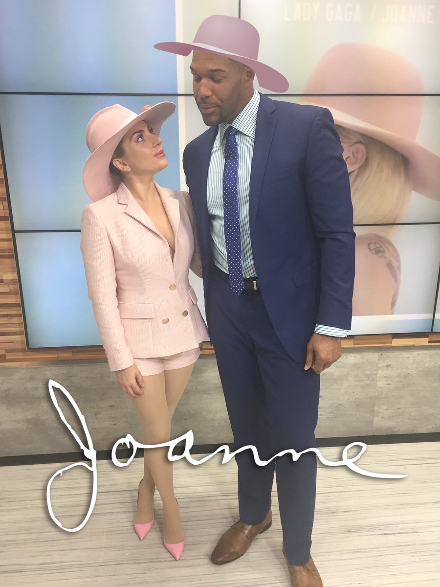 ladygaga's tweet image. Thank you @gma &amp;amp; @michaelstrahan for a wonderful release morning interview! You look good in pink baby!! #JoanneVibes