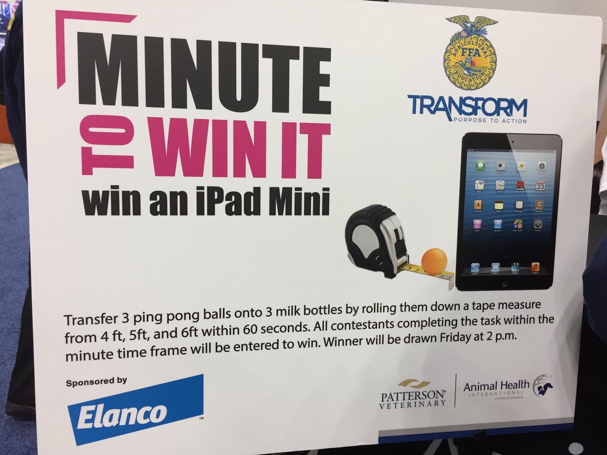 Try your hand at Minute To Win It games for your chance to win an iPad sponsored by <a href="/Elanco/">Elanco</a>!