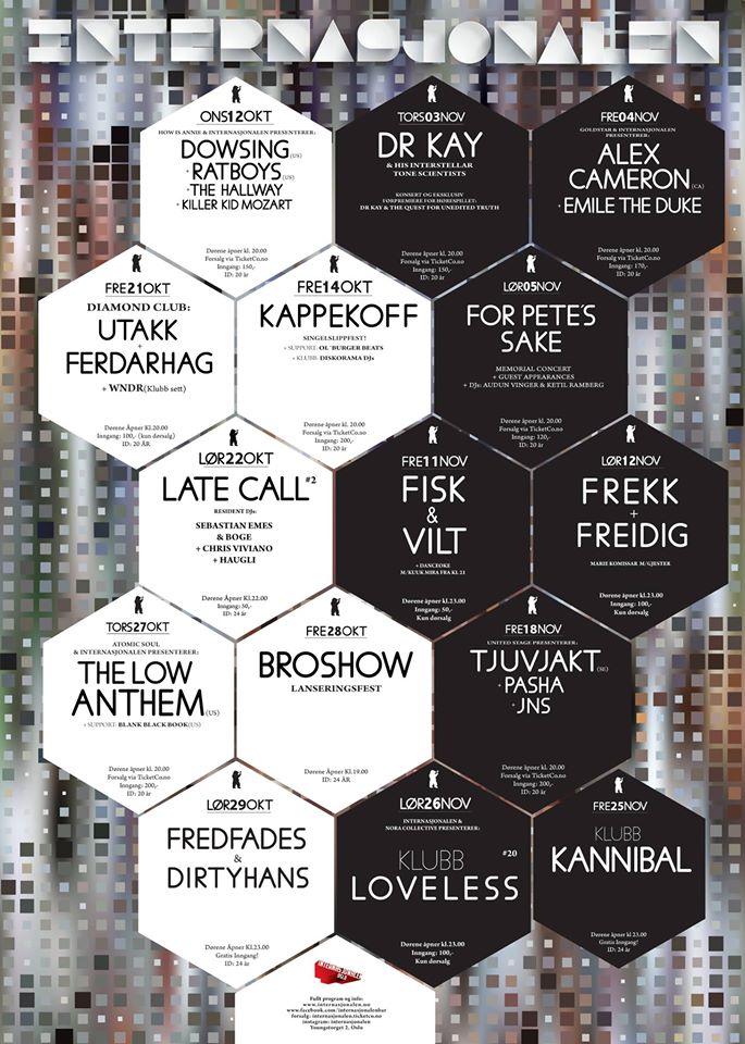 Vi gleder oss til å ta høsten fatt for alle penga nede på Internasjonalen:) Sjekk ut programmet for Oktober og November!