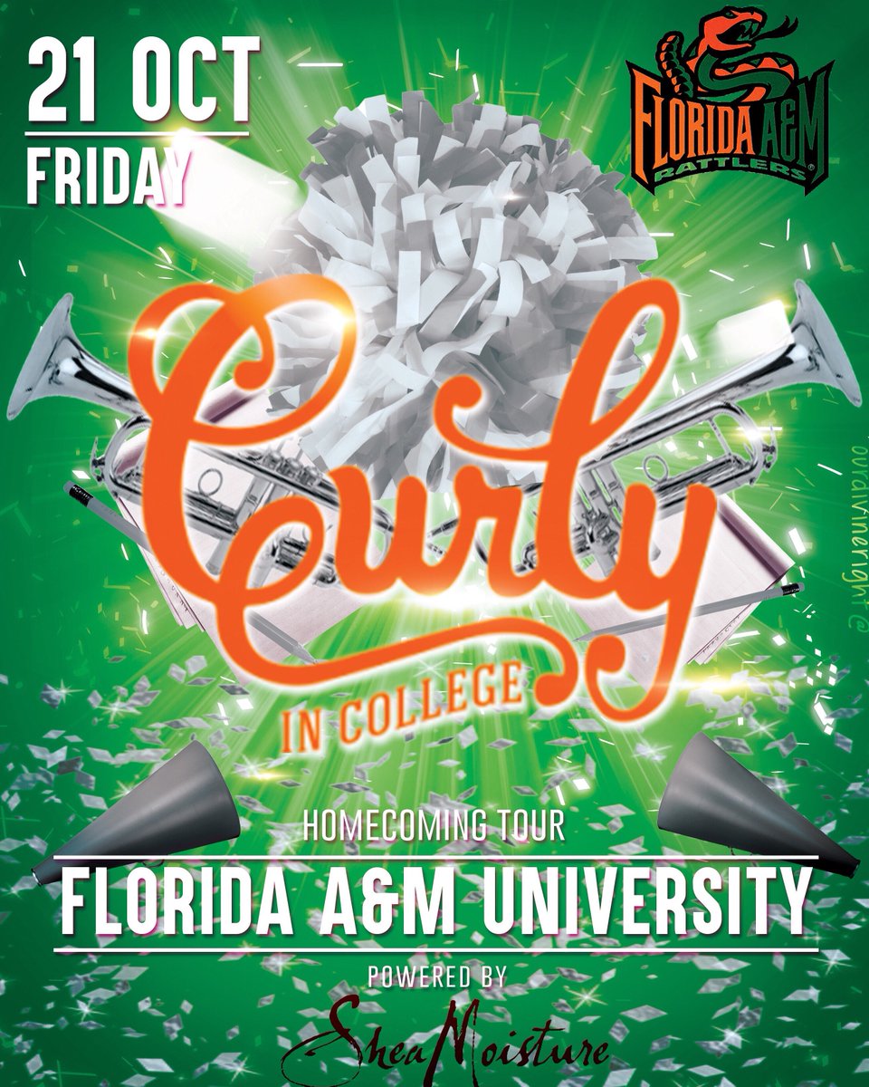 CurlyInCollege's tweet image. We are at #FAMU today for the #CurlyInCollege Homecoming Tour powered by @SheaMoisture! Come visit our table during #SetFriday #freesamples
