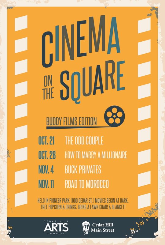 DFWfreefun's tweet photo. Cinema on the Square begins tonight in @CedarHillTX at dark, Fridays thru Nov 11. FREE popcorn &amp; drinks, too! :) https://t.co/OuDuqNmM46 https://t.co/ueNRq9JvpD